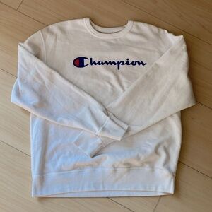 Champion Sweater Pullover White Size Large
